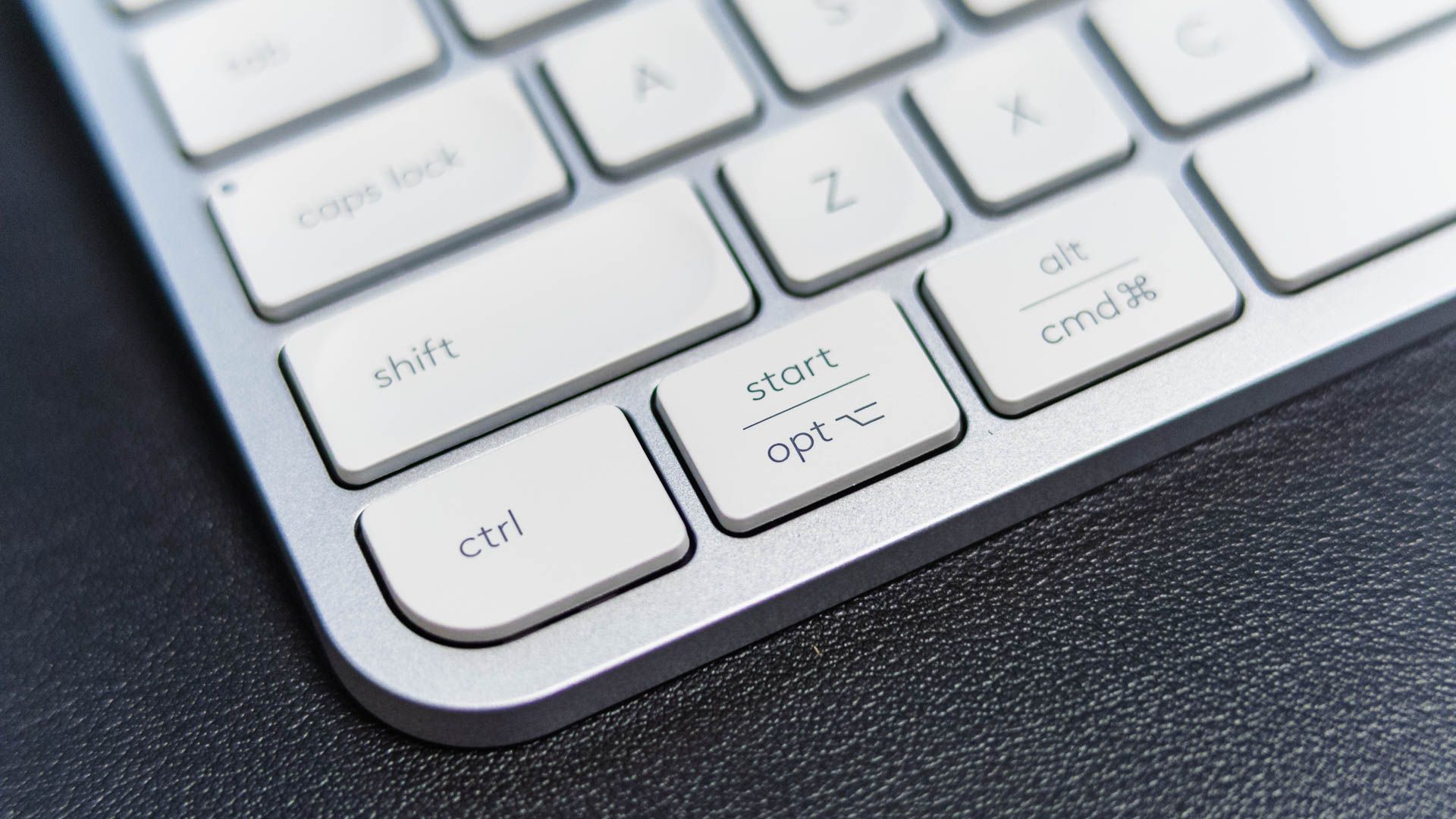 The control and start keys of the Logitech MX Keys S keyboard.