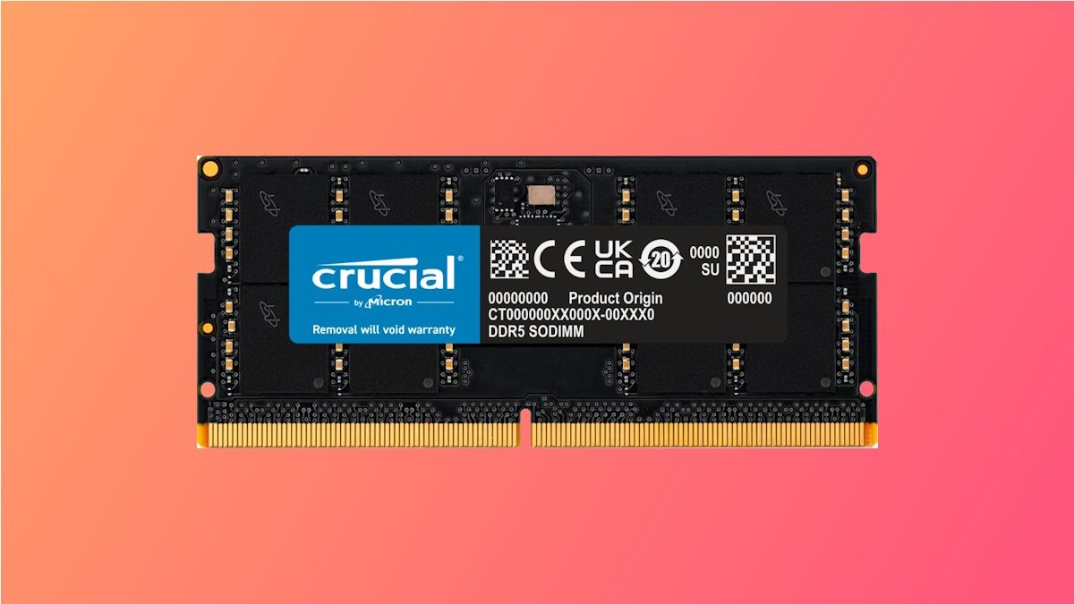Crucial RAM on pink background
