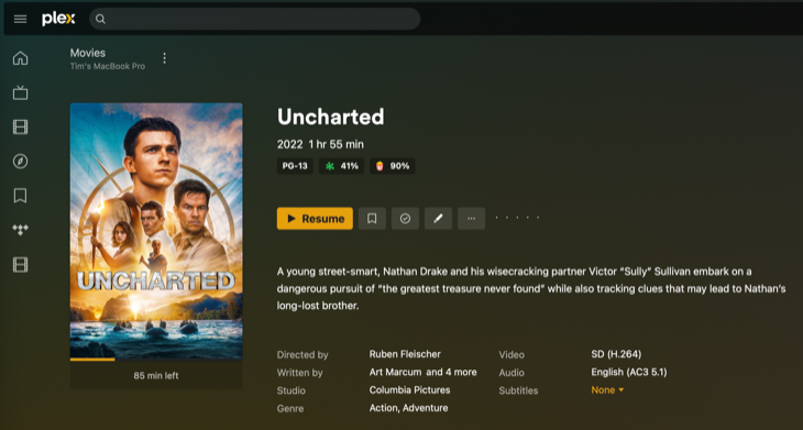 Downloaded cover, description, and metadata in Plex