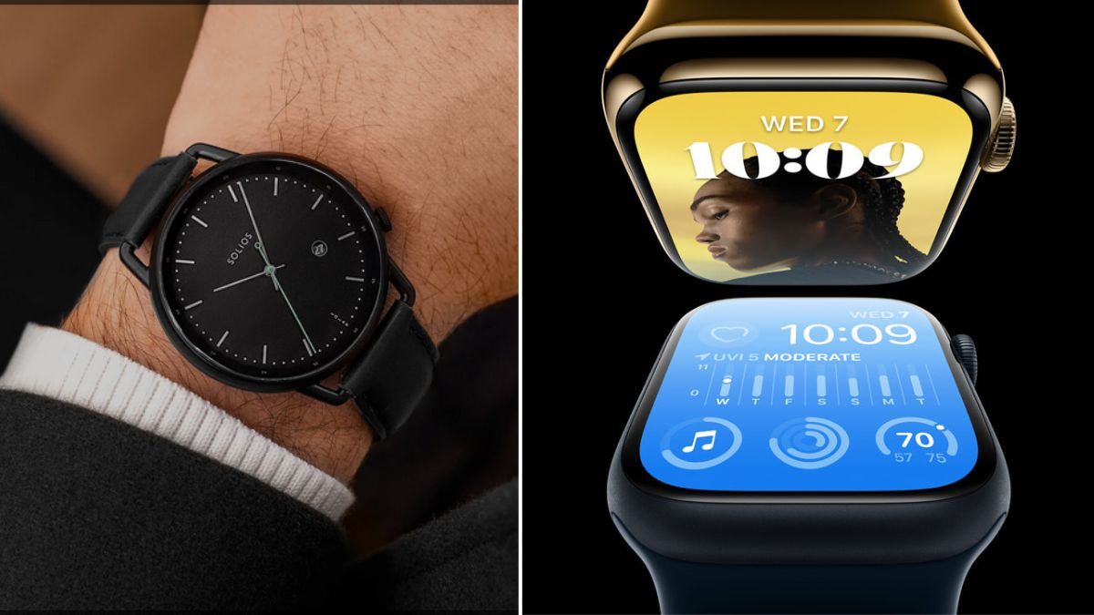Solios analog watch and Apple Watch