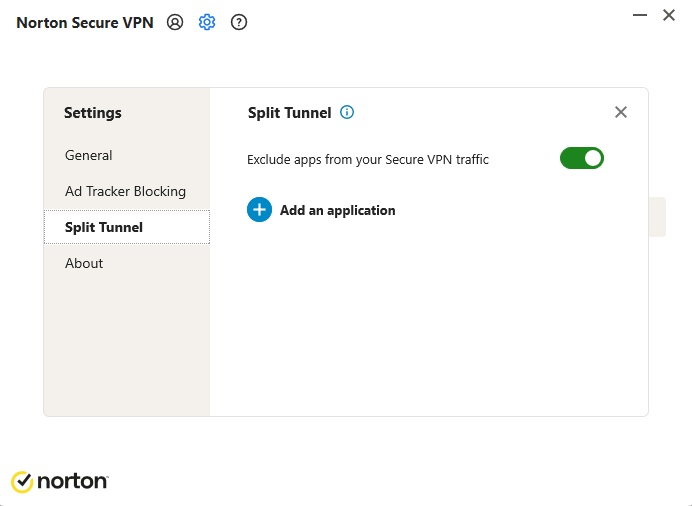 split tunneling in Norton Secure VPN