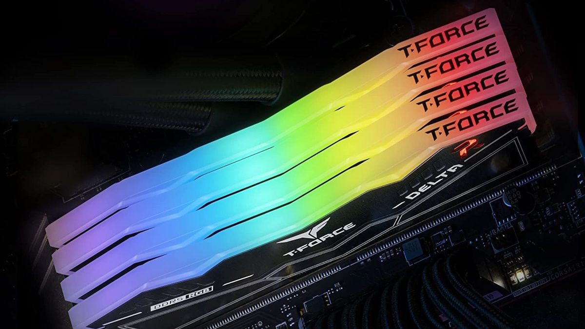 TEAMGROUP T-Force Delta RAM sticks in motherboard