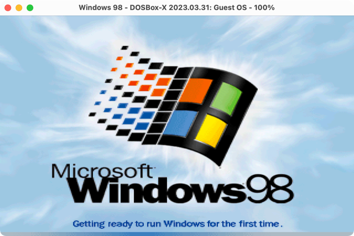 Starting up Windows 98 for the first time