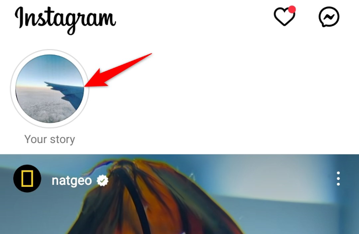 Select &ldquo;Your Story&rdquo; at the top.