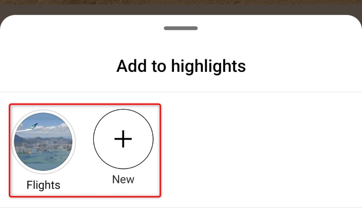 Choose an existing Highlight or create a new one.