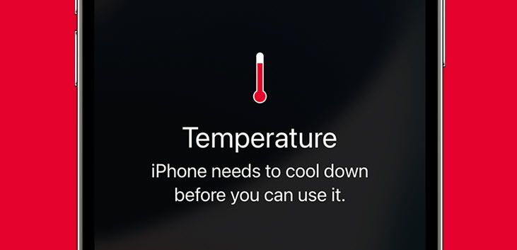 iPhone showing overheating warning message
