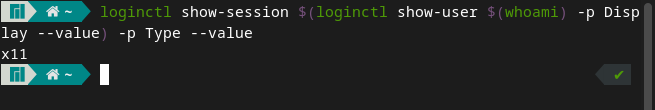 Using the loginctl command on Manjaro inux, to determine if Wayland or X11 is in use