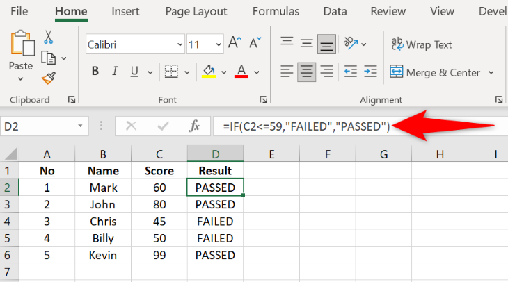 Compare values with IF.