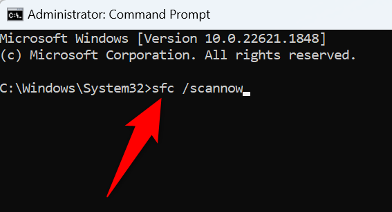 Ejecute el comando SFC de Windows.