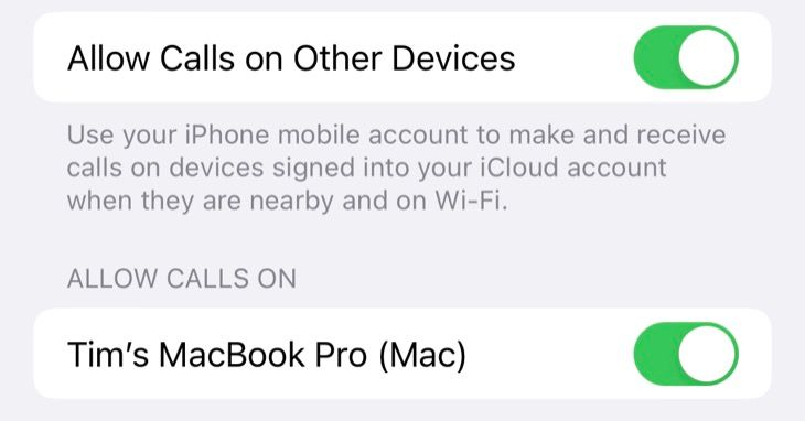 Disable or allow calls on other Apple devices in iPhone Settings
