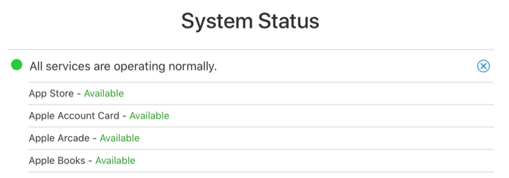 Check Apple's system status