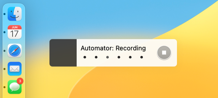 Record input with Automator