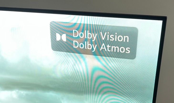 Dolby Vision demo file playing on an LG C2