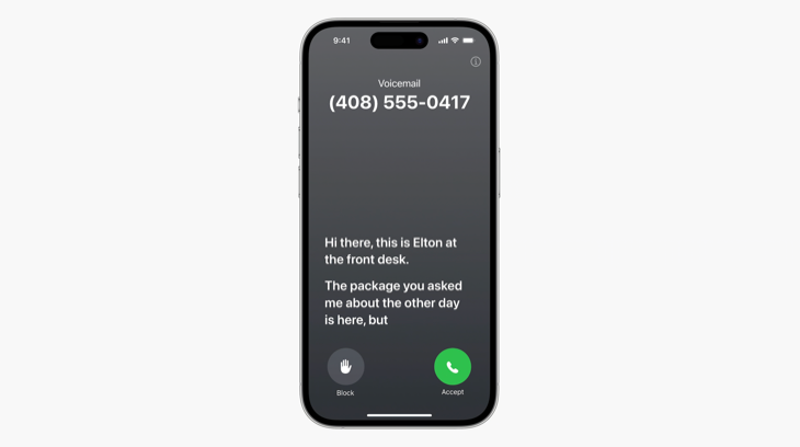 Live Transcription for Voicemail in iOS 17