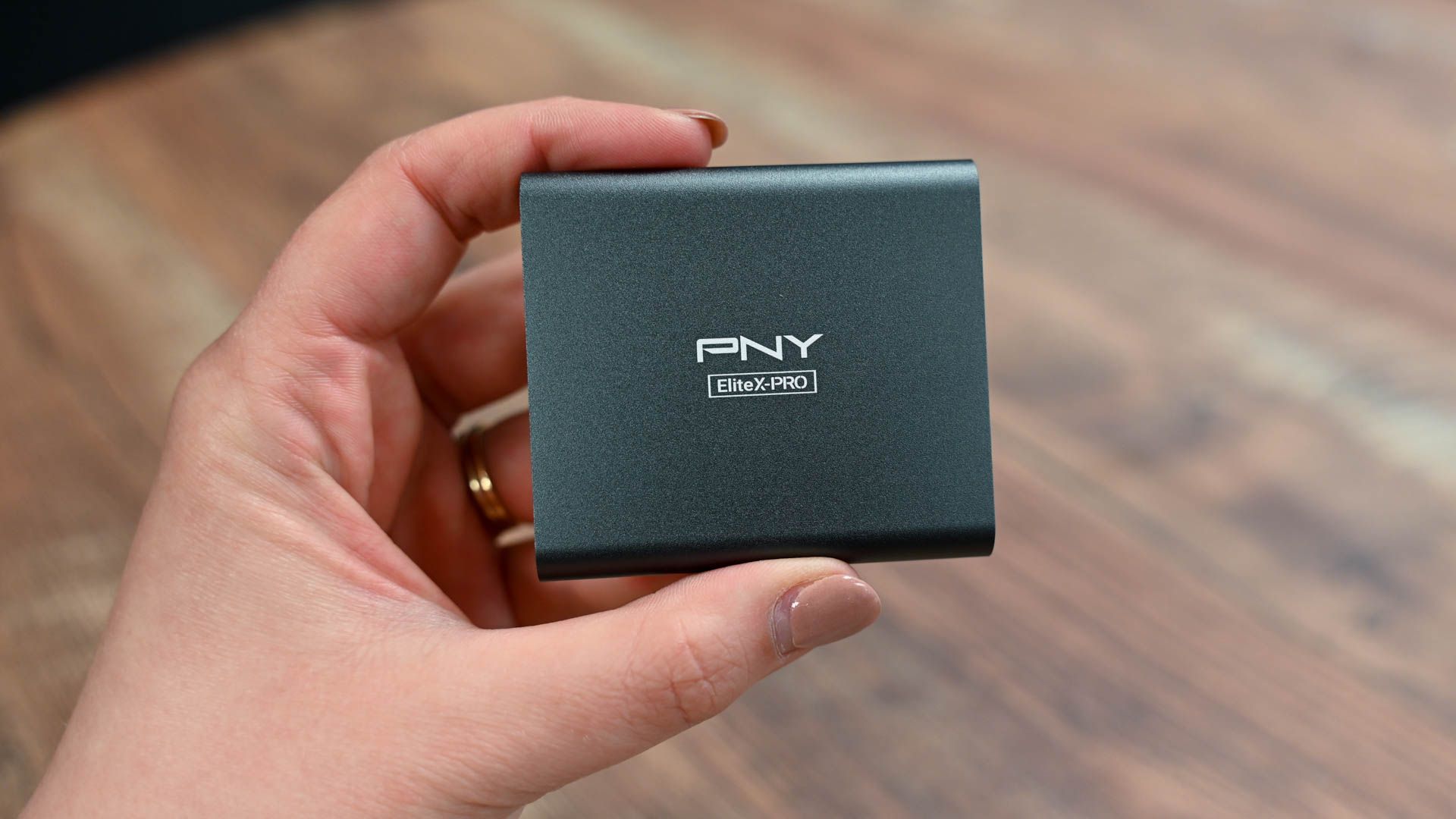 A person holding the PNY EliteX-PRO.