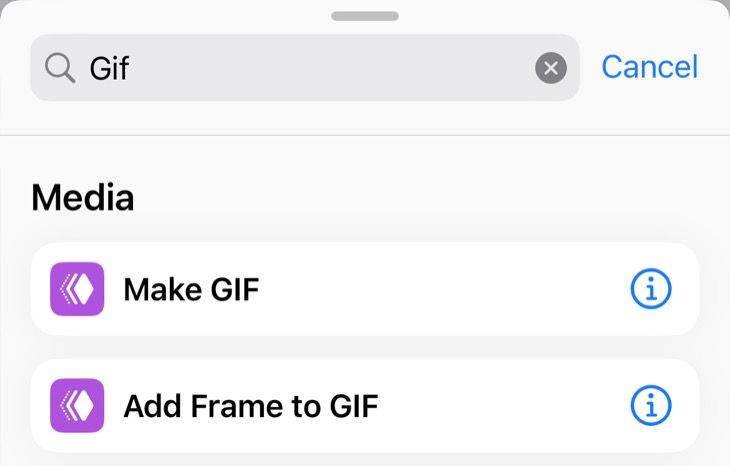 Add the "Make GIF" action to your shortcut