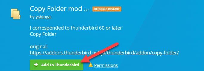 Click "Add to Thunderbird."