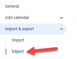 Go to the "Export" section.