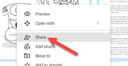 Select "Share" from the menu.