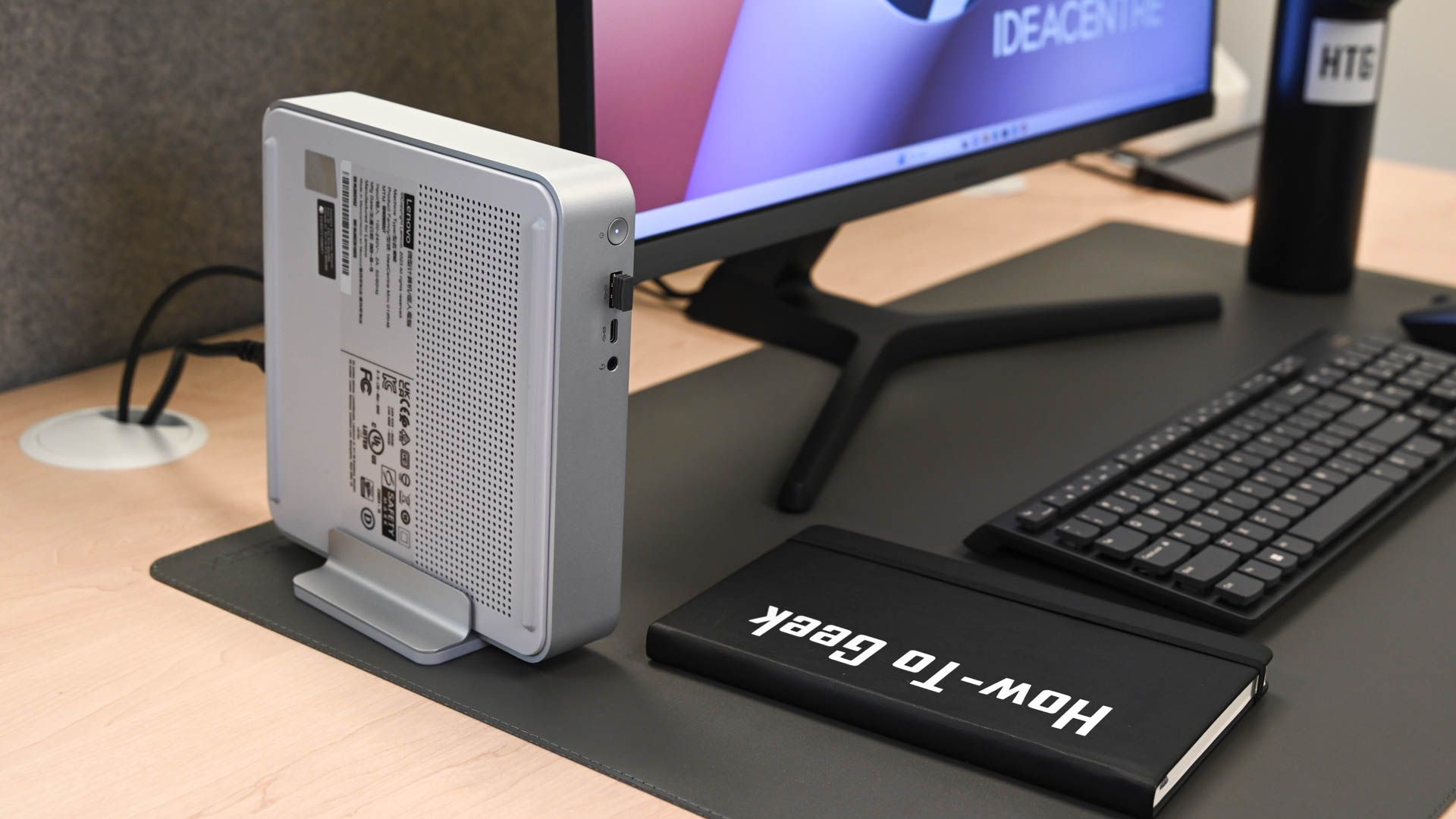 Lenovo IdeaCentre Mini on its stand