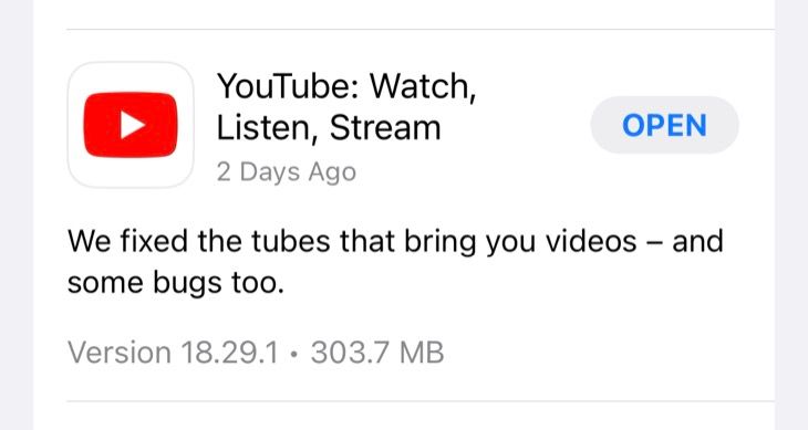 Update YouTube for iPhone in the App Store