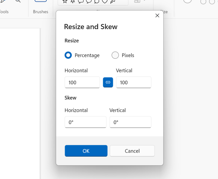 Resize images using Microsoft Paint on Windows