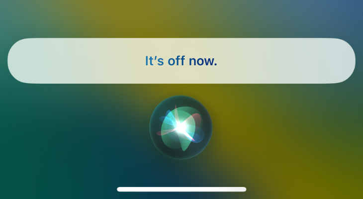 Siri's confirmation for turning off the flashlight