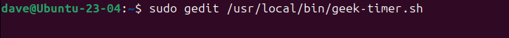 Creating the geek-timer.sh script file