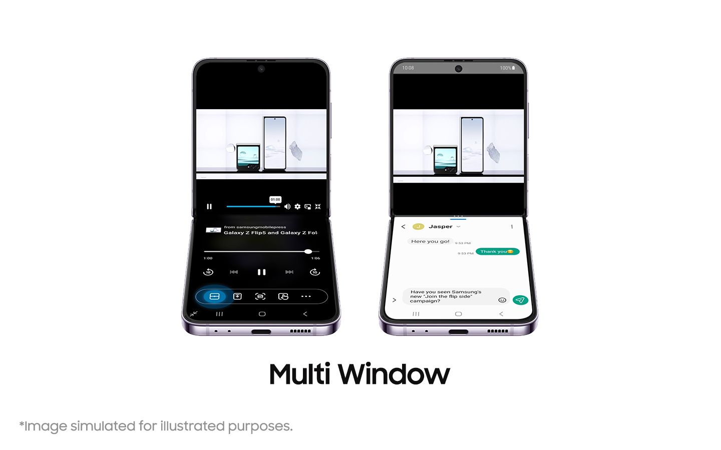 Samsung Galaxy Z Flip multi-window mode