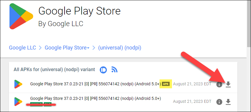 Download the APK, not the bundle.