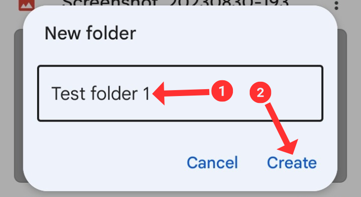 The field to enter a folder's name in Google Drive