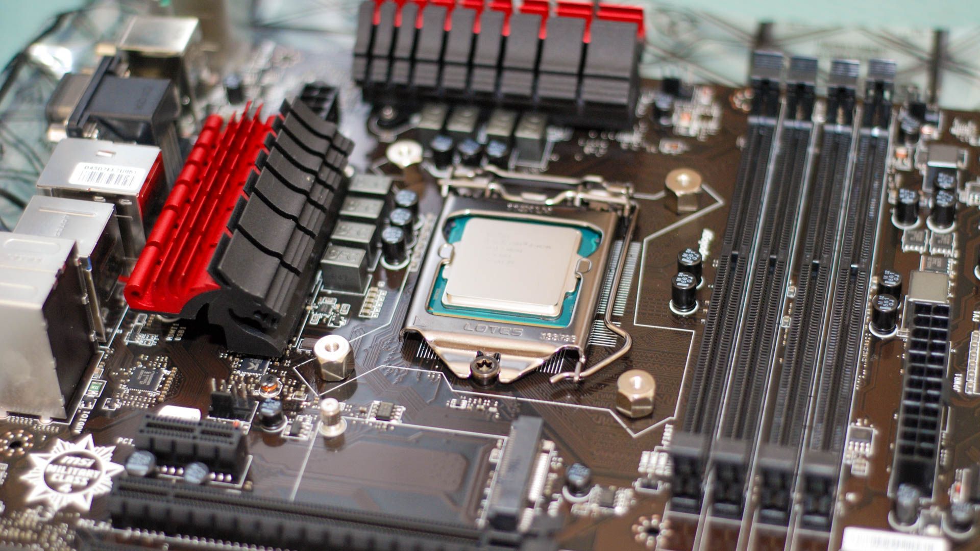 A CPU without a heatsink. 