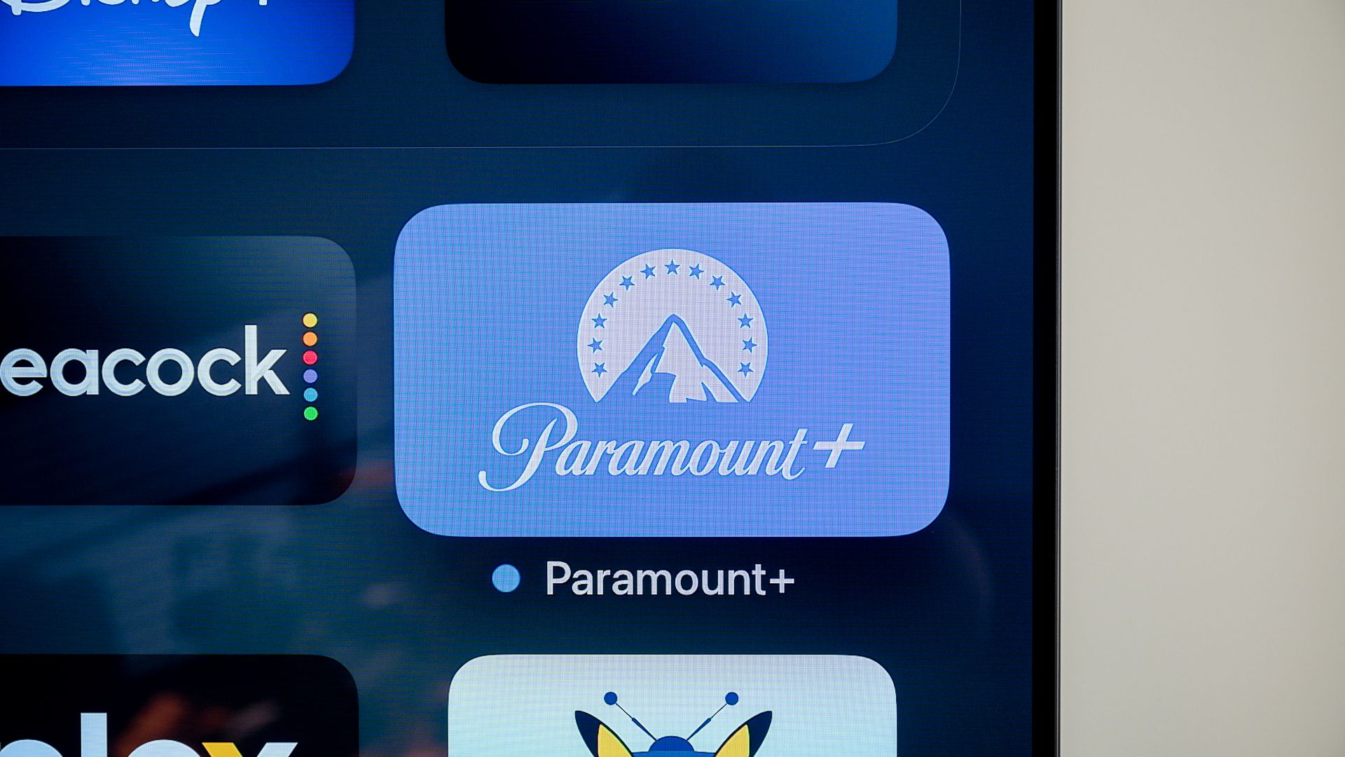 Paramount+ app icon on Apple TV.