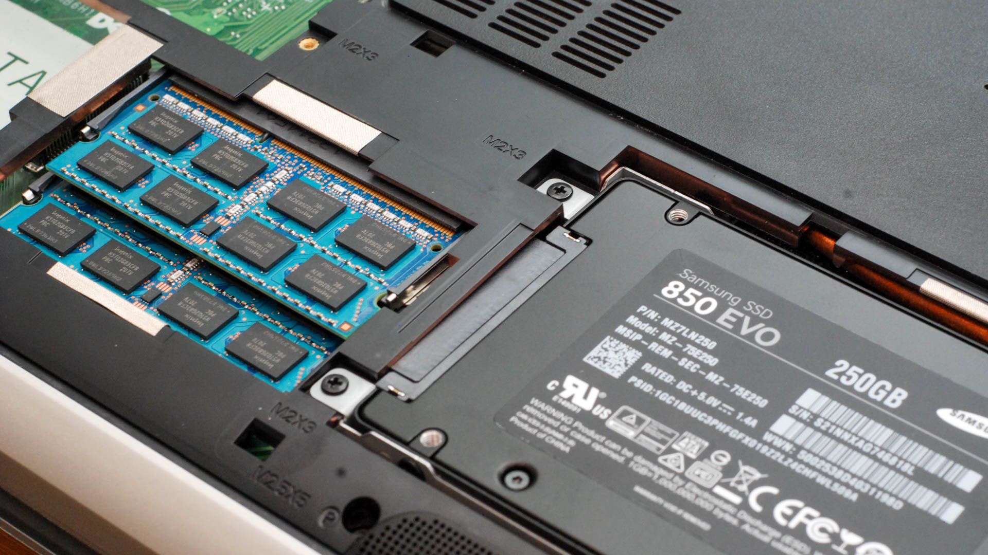 SSD and Ram in a laptop.