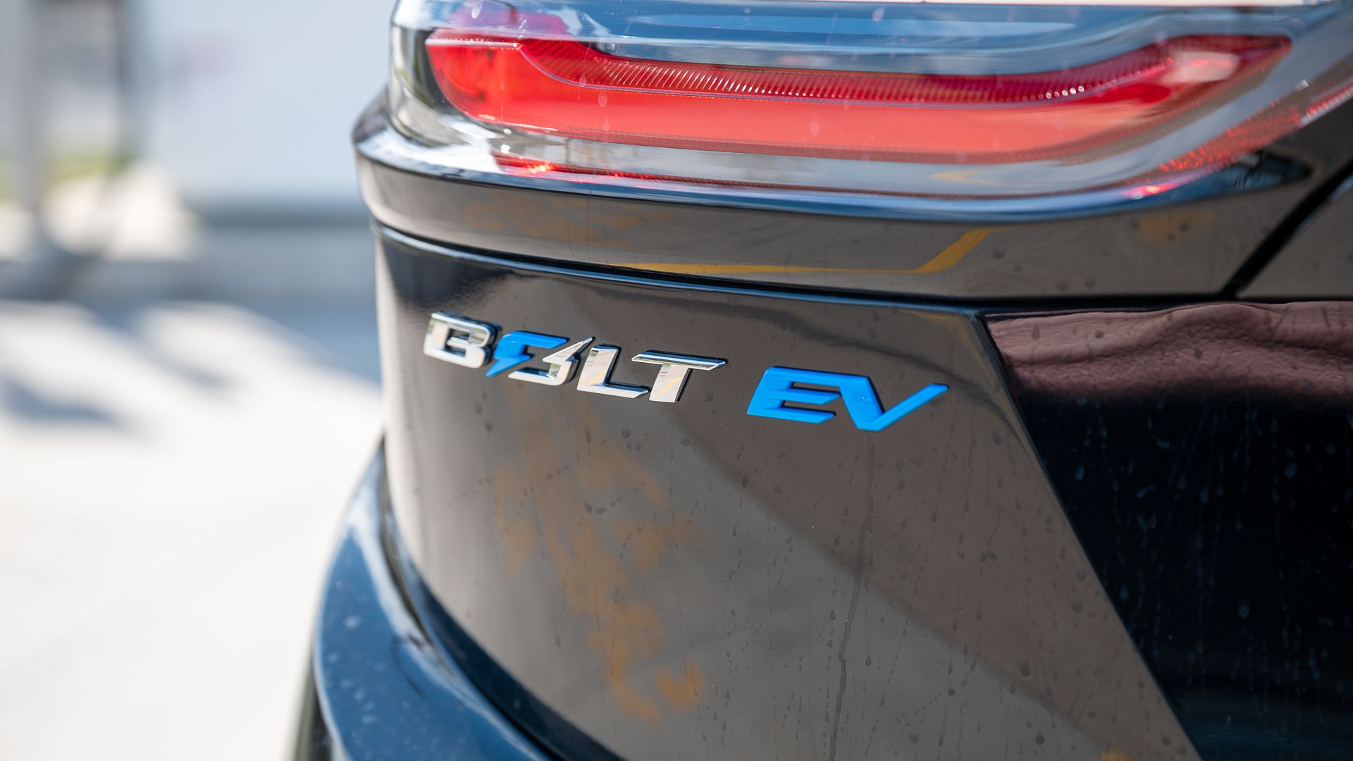 Bolt EV badge on the back of the 2023 Chevy Bolt EV