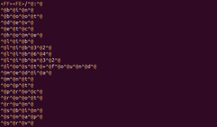 The contents of a text file encoded as UTF-16LE