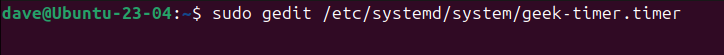 Creating the geek-timer.timer file