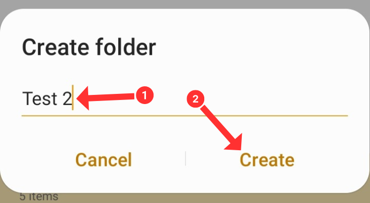 The option to create folder in My Files app