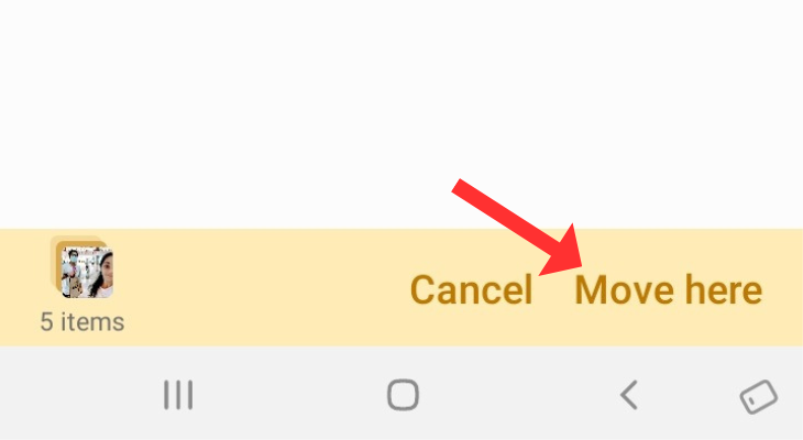Move here option in the Files app