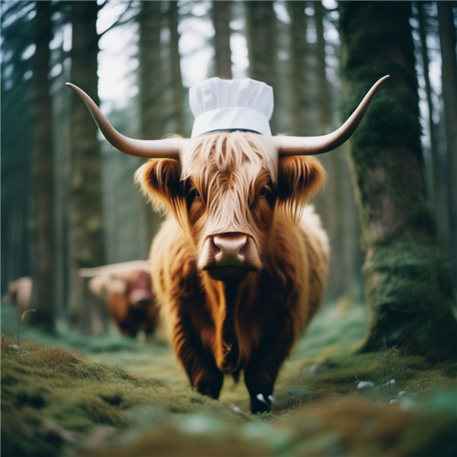 Cow with chef's hat