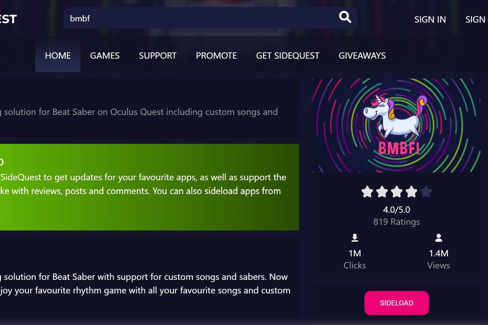 Download BMBF from Sidequest