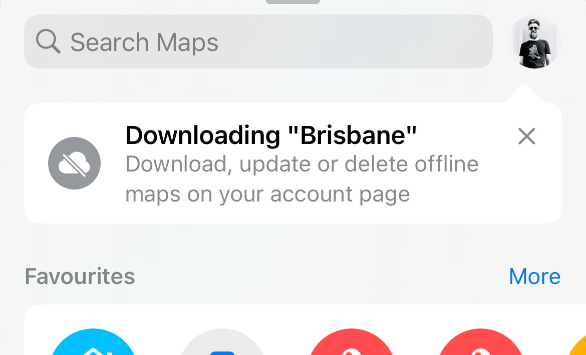 Downloading offline map notification