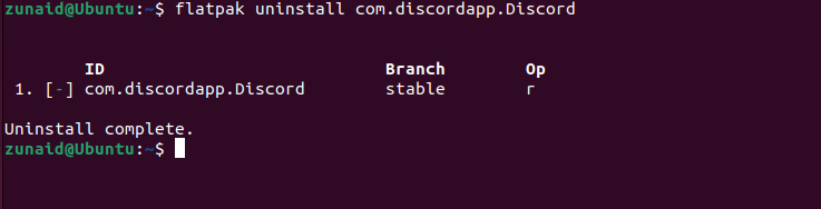 using flatpak to remove discord from ubuntu