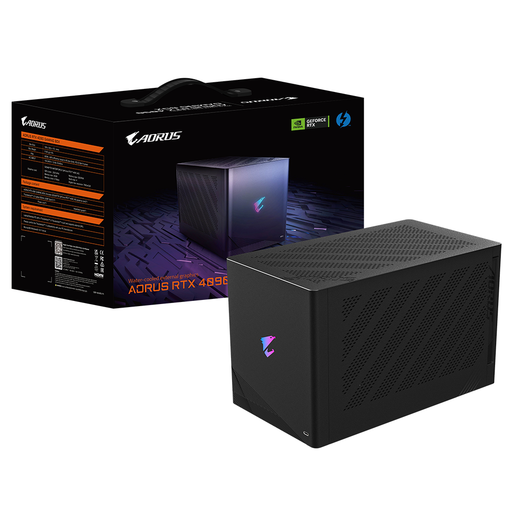 Gigabyte Aorus RTX 4090 Gaming Box Front and Sides