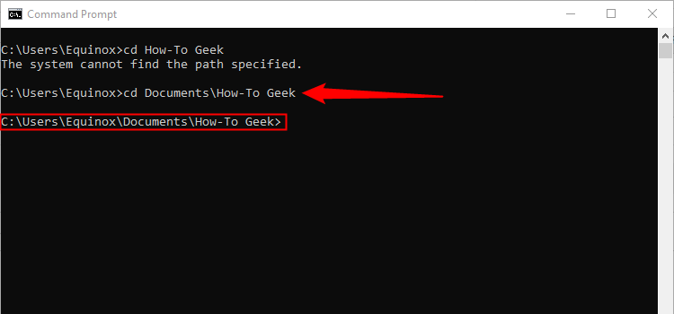 Enter the How-To Geek subfolder in one command. 