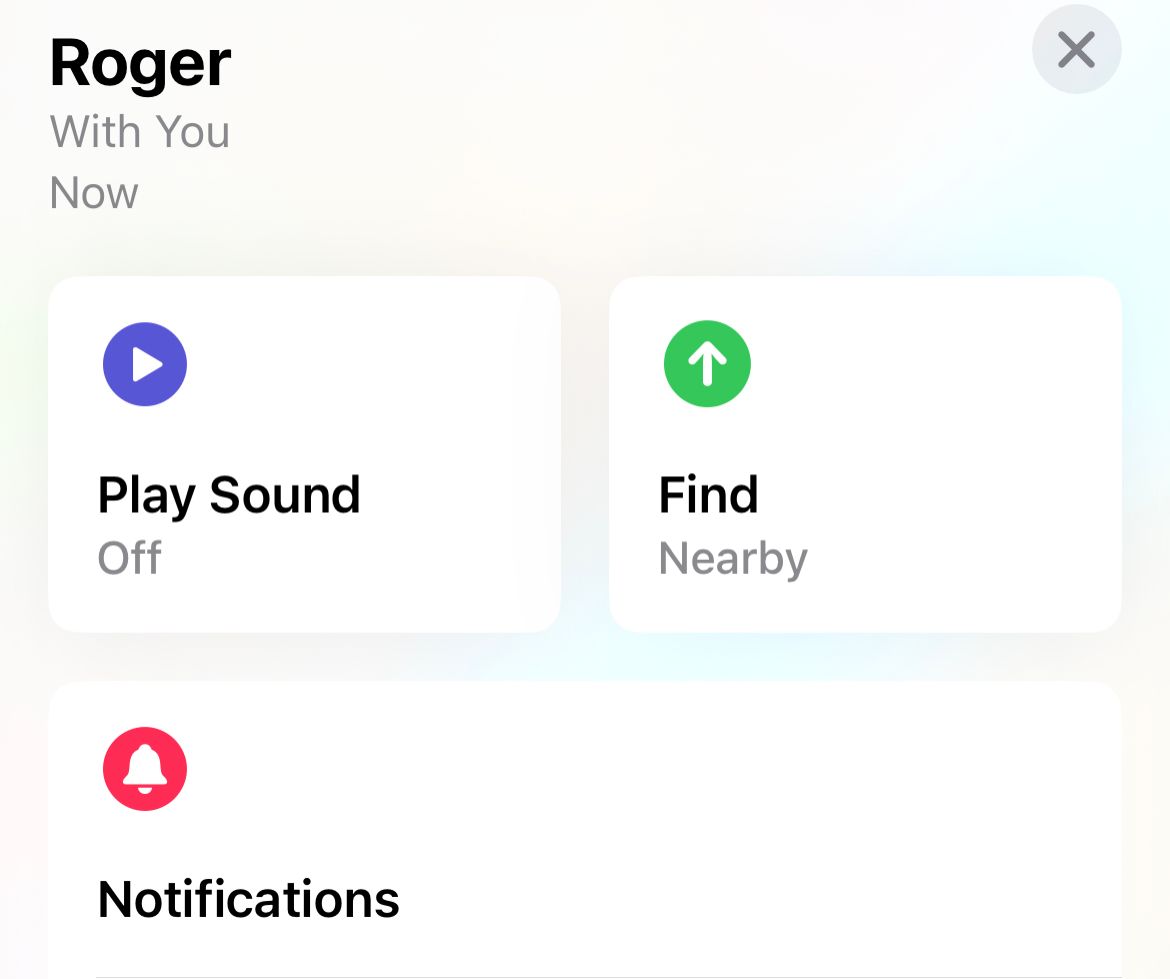 Play a sound on an AirTag or find a nearby AirTag with the Find My app