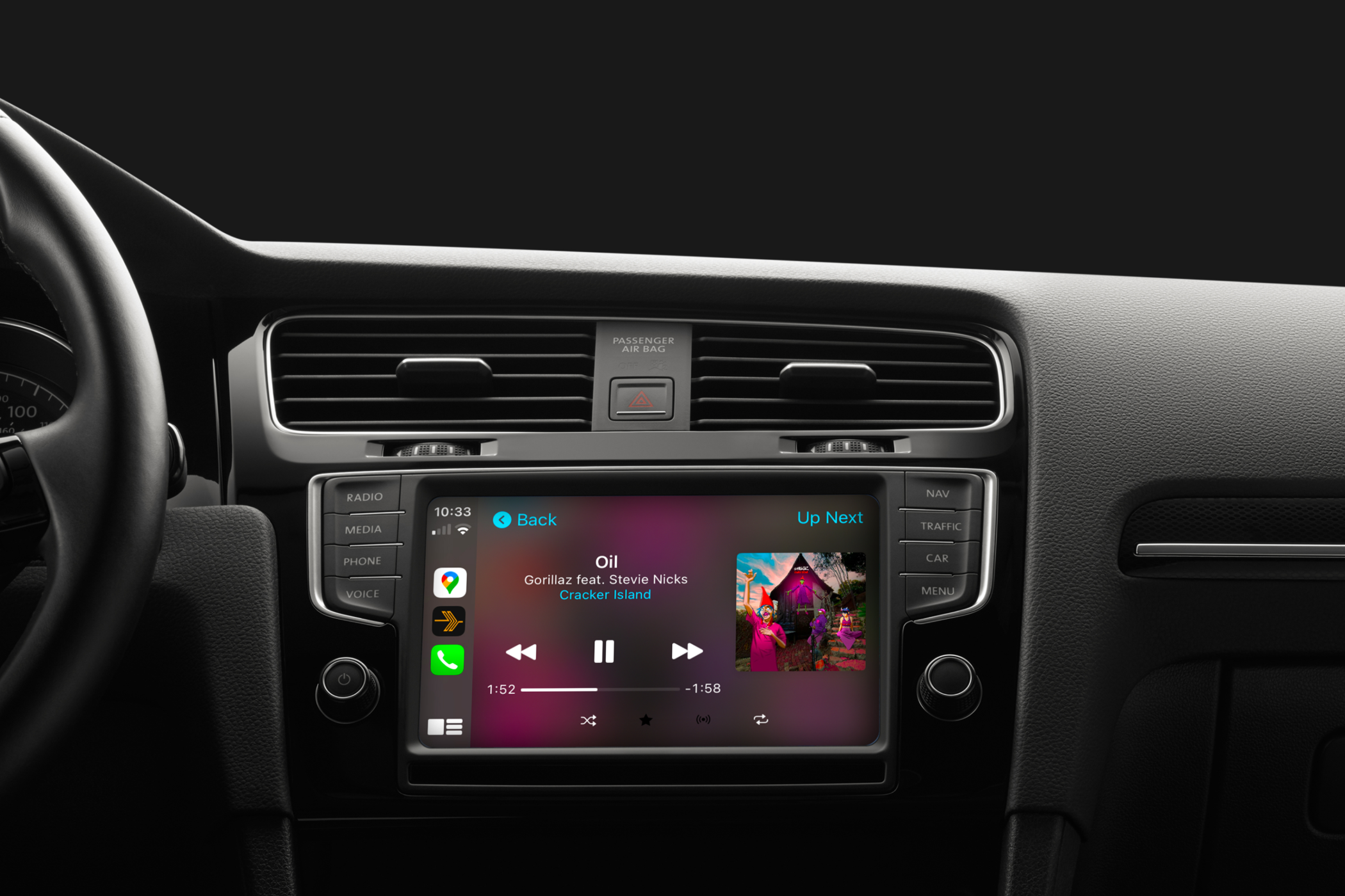 Playlist on Apple Carplay on Car Dash