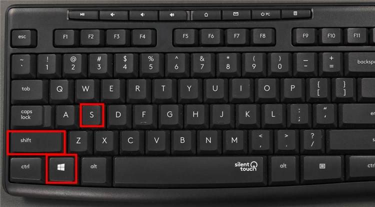 Press and hold the Windows and Shift keys, then tap the S key.