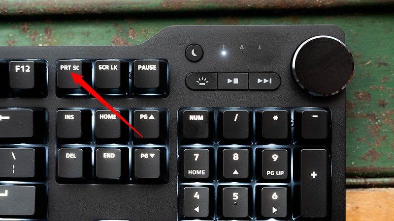The Print Screen button on a keyboard. 