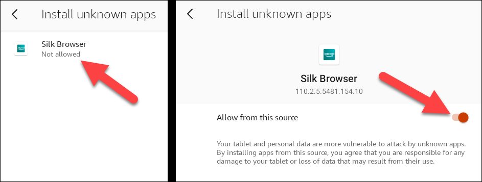 Allow the browser to install unknown apps.